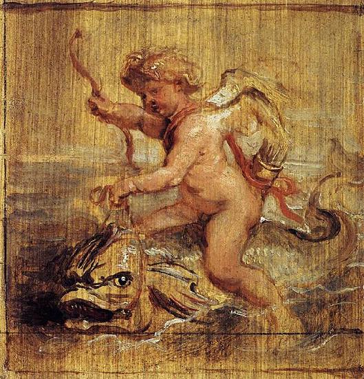Peter Paul Rubens Cupid Riding a Dolphin oil painting image